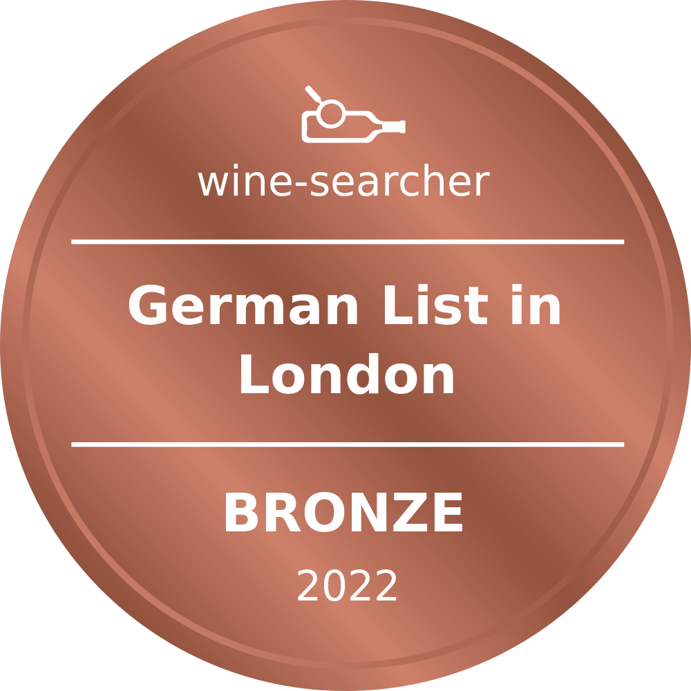 Bronze Medal from Wine-Searcher for Best German Wine List in London 2022